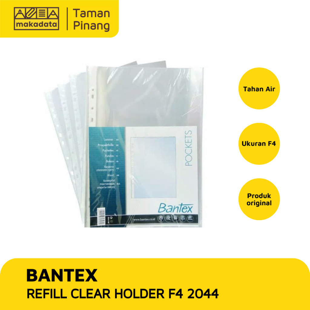 

REFILL POCKET CLEAR HOLDER BANTEX F4 2044 PLASTIK JERUK (ISI 20PCS) MURAH