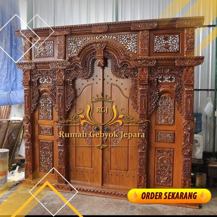 [COD] Gebyok Ukir Kayu Jati Kusen Pintu Mewah Asli Jepara