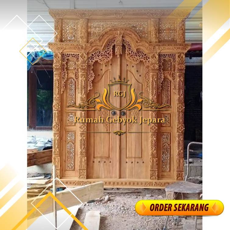 Pintu Kayu Jati Kupu Tarung | Pintu Gebyok Ukir Jati Jepara