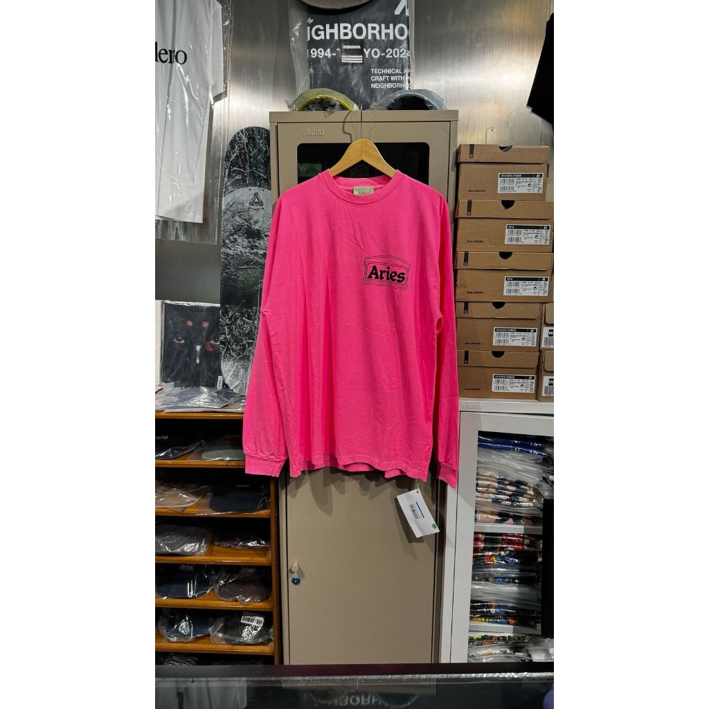 ARIES ARISE - TEMPLE LS TSHIRT SS25 (FLUORO PINK) SIZE L
