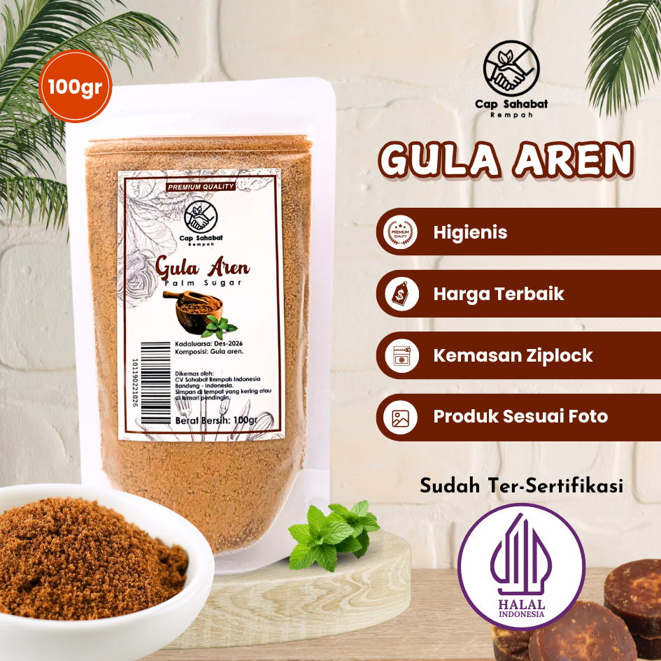 

100gr Gula Aren Murni / Palm Sugar / Rempah / JSR 100% PREMIUM QUALITY