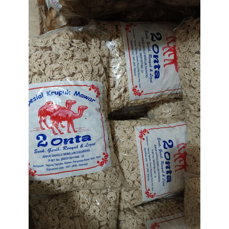 

Krupuk Merk 2 onta, mawar mini, mawar besar, jengkol, trasi (PERBAL/5KG)
