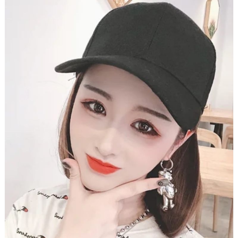 Wig Topi Wanita Wig Topi Baseball Wig Topi Korean Style Wig Topi Premium Topi Bisboll Wig Topi Bob V