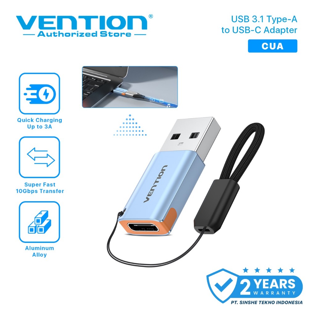 Vention Adaptor Converter OTG USB A 3.0 to USB Type C USB-C Female CDP CUA