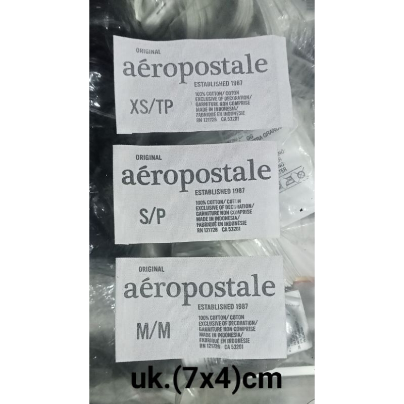 

label merek brand merek label (main size care misc) label tag aeropostale