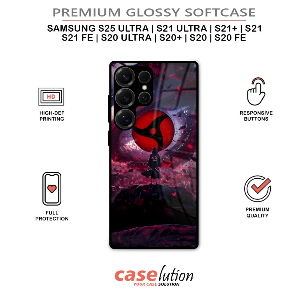 Glossy Softcase For SAMSUNG S25 S21 S20 ULTRA PLUS + FE [Itachi Uchiha]