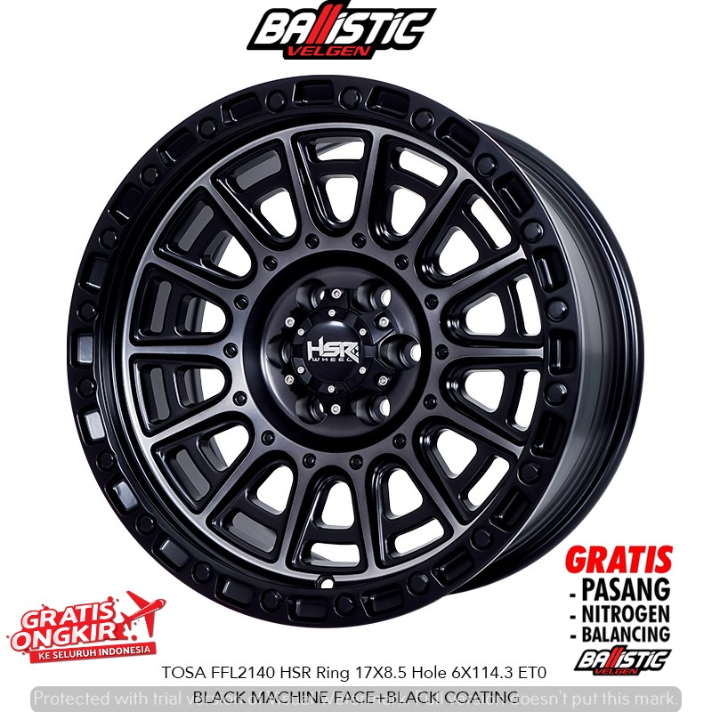 Velg Mobil Off road Ring 17 HSR TOSA Untuk Nissan Navara R17 Baut 6x114,3