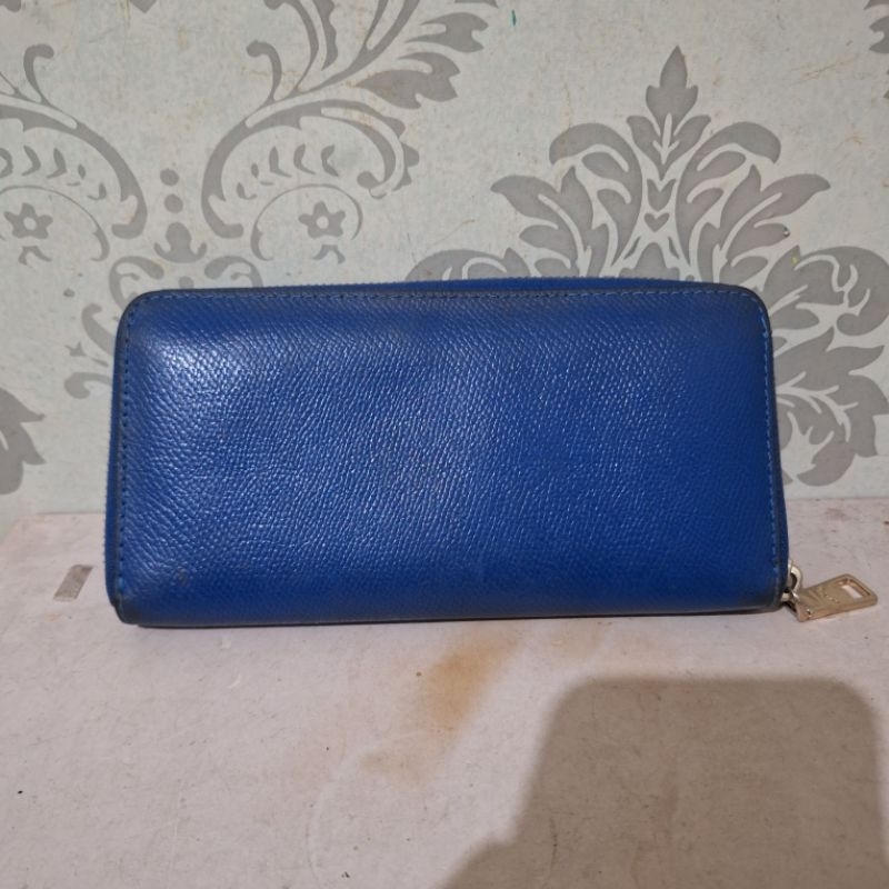 Dompet wanita kulit asli blue preloved
