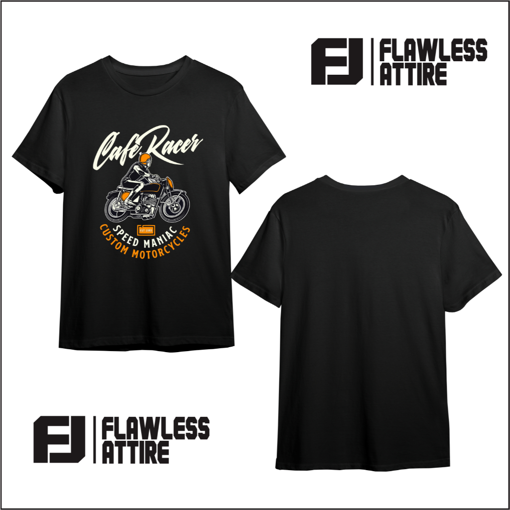 TShirt Kaos Cafe Racer Speed Maniac Series Otomotif Kaos Sablon Pria Wanita Unisex Premium Kekinian 