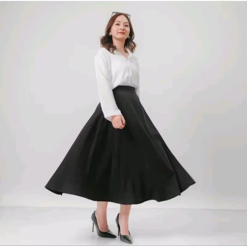 Rok Satin Silk Premium | Rok Kerja Kuliah Wanita | Korean Style