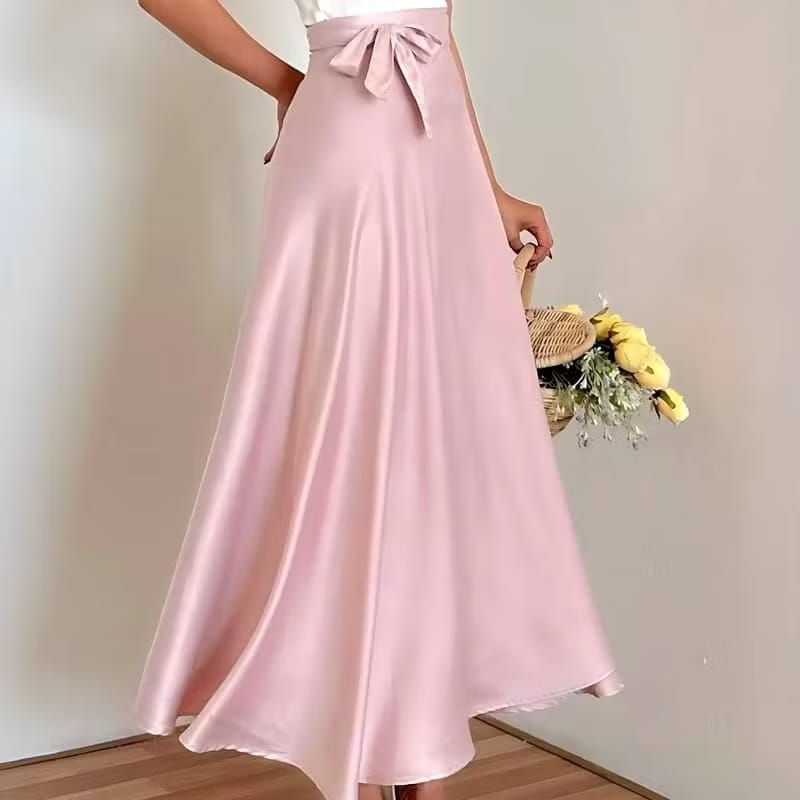 Rok Wanita Skirt Strap | Rok Ikat Satin Silk Premium | Rok Lilit Satin