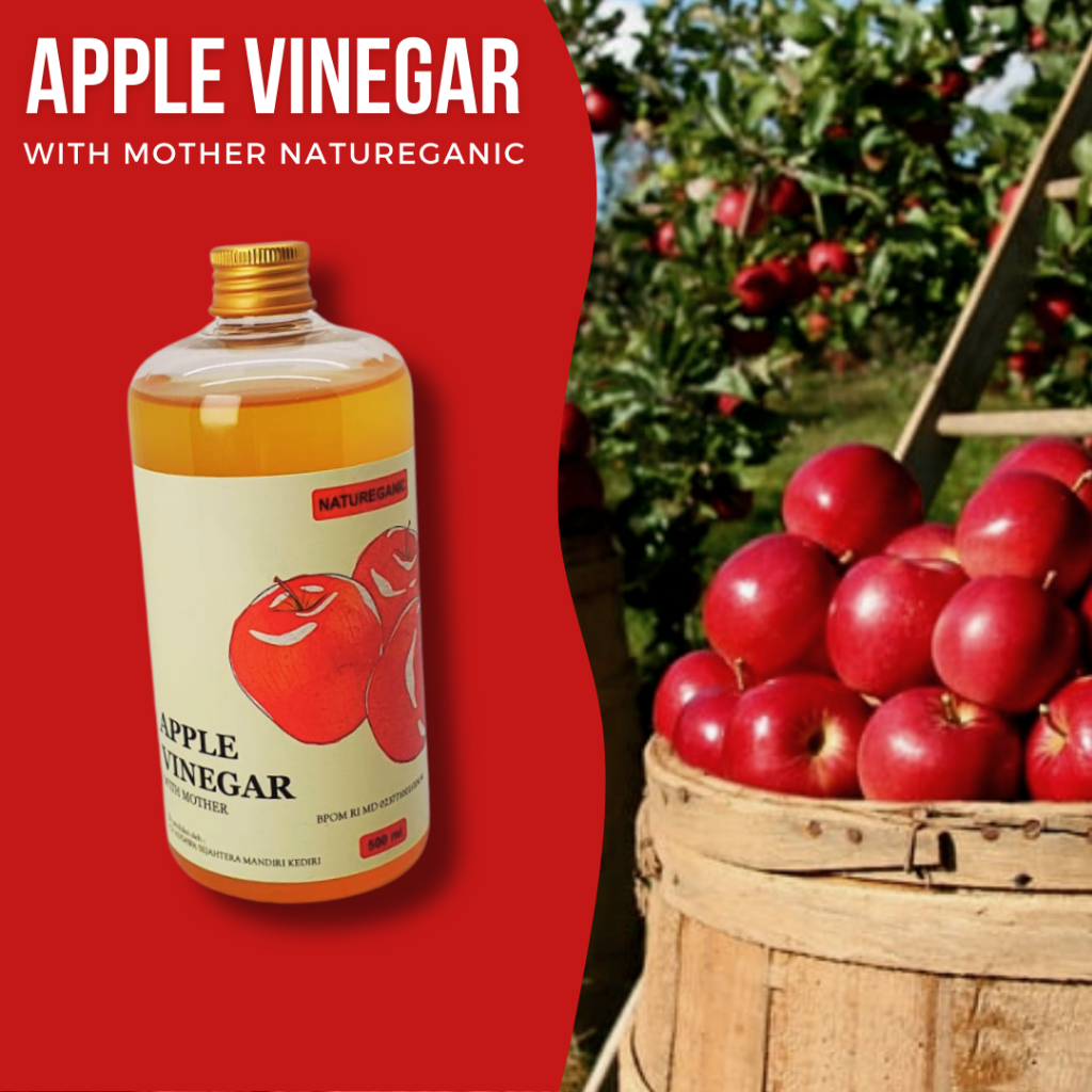 

CUKA APEL NATUREGANIC 500 ML | APPLE VINEGAR WITH MOTHER | CUKA APEL ORGANIC 500 ML ORIGINAL