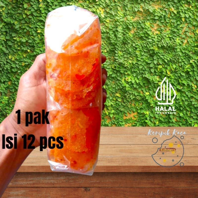 

Keripik kaca pedas 1 pak isi 12 pcs