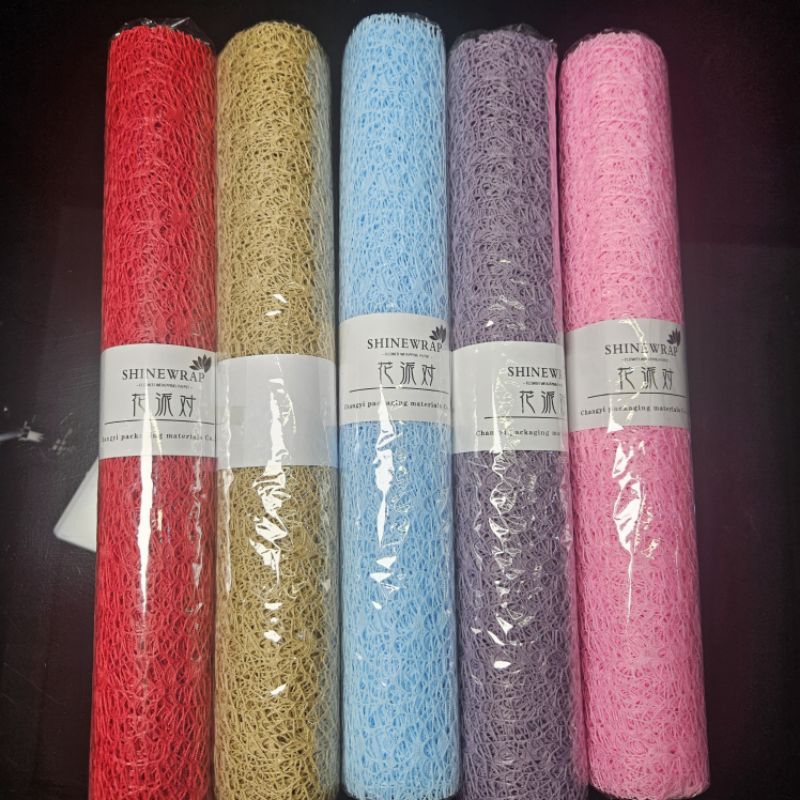 

Flower Wrapping Paper Roll Jaring Spider Mesh Kertas Buket Kain Jaring Roll