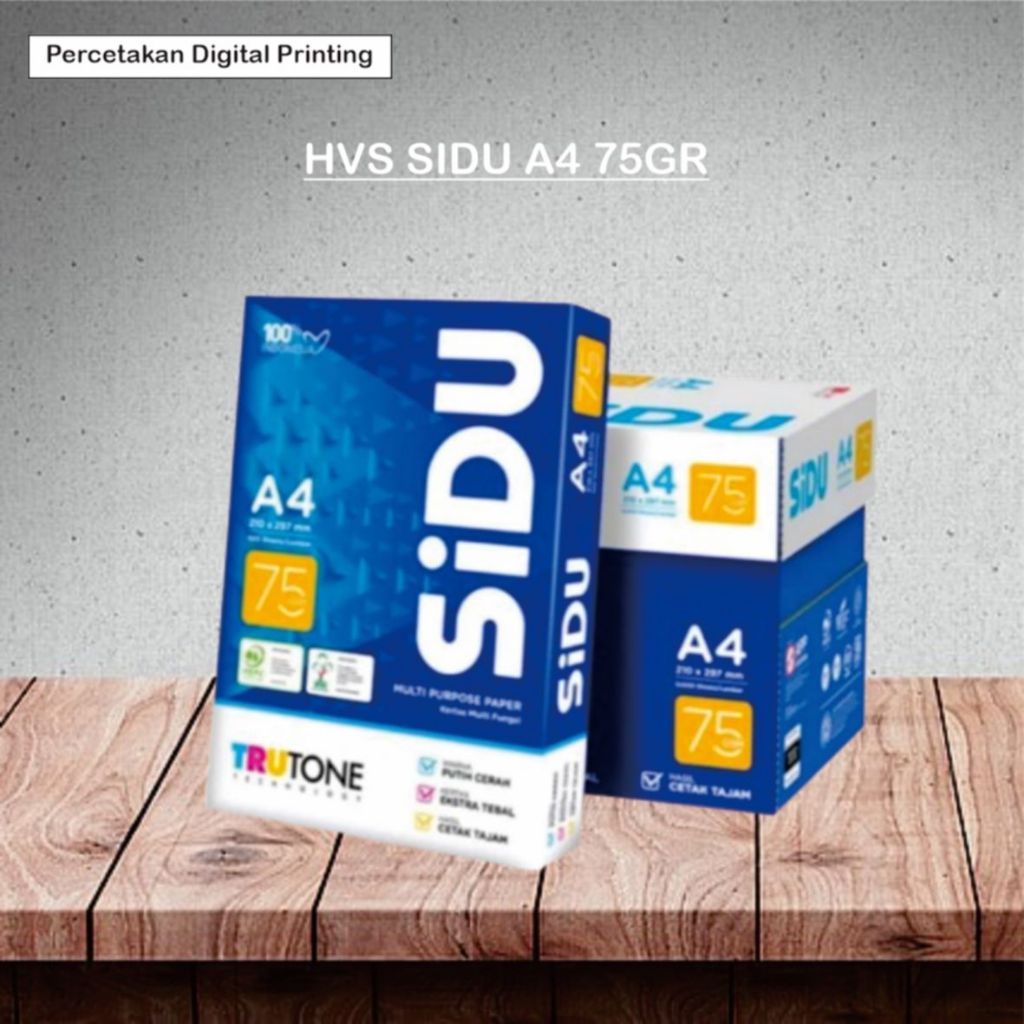

KERTAS HVS SIDU A4 75GRAM / KERTAS FOTOCOPY / KERTAS SINAR DUNIA / KERTAS PRINT / HVS 1 RIM / ALAT TULIS KANTOR / PERLENGKAPAN KANTOR / PERLENGKAPAN SEKOLAH / ATK