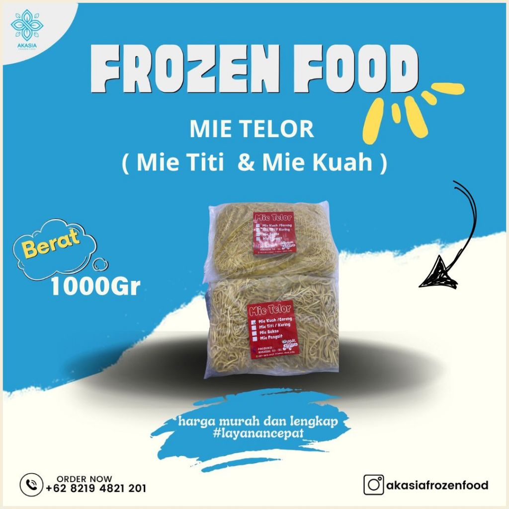 

MIE TELOR (Mie Pangsit , Mie Bakso , Mie Titi / Kering & Mie Kuah / Goreng )