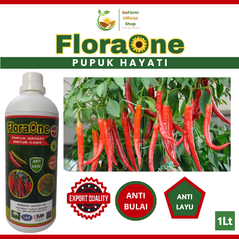 FLORAONE Booster Cabe, Fungisida Untuk Tanaman Cabe, Pupuk Untuk Tanaman Cabe Agar Tidak Layu