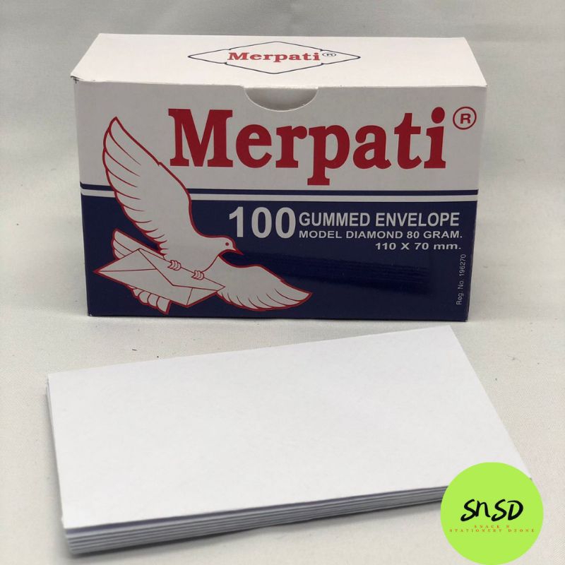 

Amplop kecil merpati model berlian 110 x 70 mm