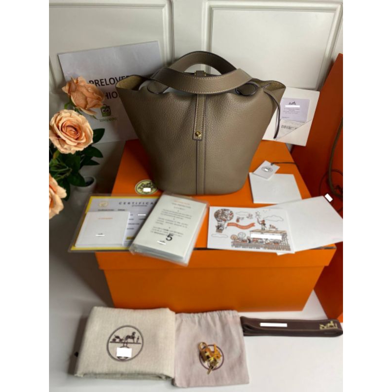 Preloved  Picotin Clemence Etoupe 26 CM Stamp #D