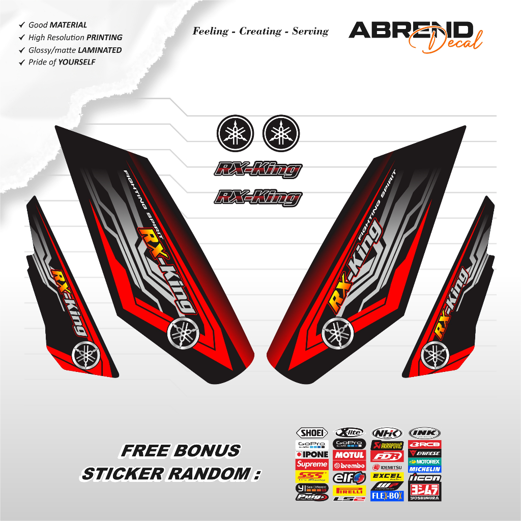 ABREND DECAL STRIPING RX KING GRAFIS TRIBAL CUSTOM / STIKER RX KING / STOCK DECAL RX KING / LIST RX 