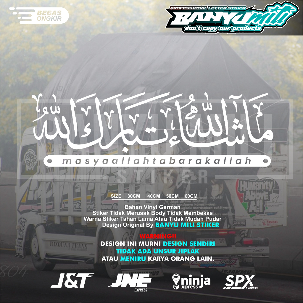 Stiker arab MasyaAllah Tabarakallah cutting stiker mobil masyaallah bebas pasang dimanapun stiker di
