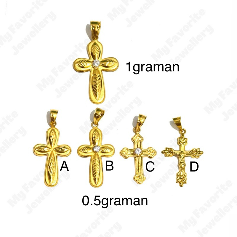 Liontin Salib Emas Asli Kadar 700 16K