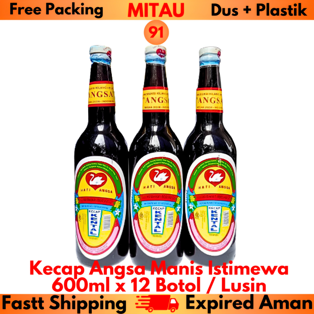 

Kecap Angsa Manis Istimewa 600ml x 12 Botol / Lusin