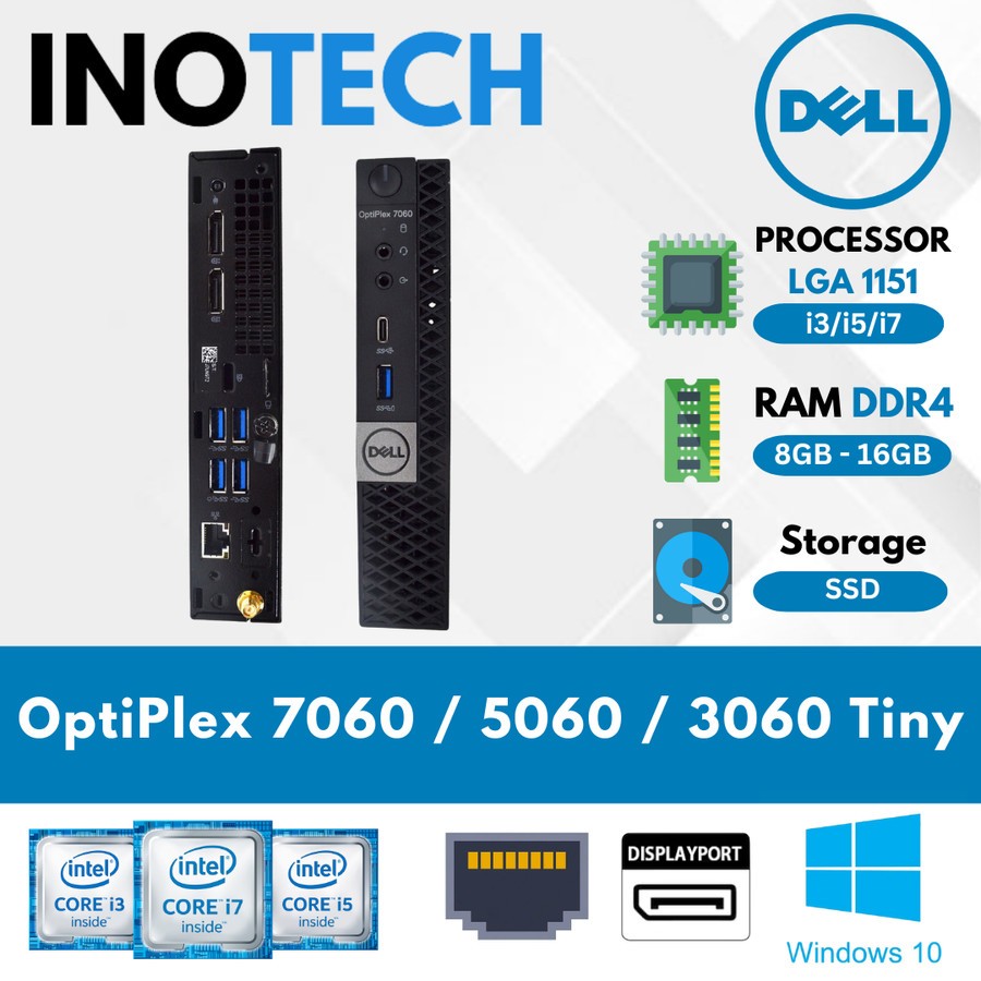 Dell OptiPlex 7060 / 5060 / 3060 Tiny Intel Core i3 / i5 / i7  LGA 1151 Gen 8th mini pc