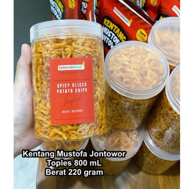 

Kentang Mustofa Jontowor kemasan toples 800 mL 220 gram