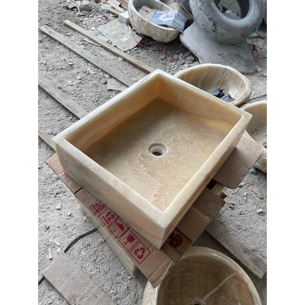Wastafel Marmer Onyx Square / Square Onyx Marble Wash Basin