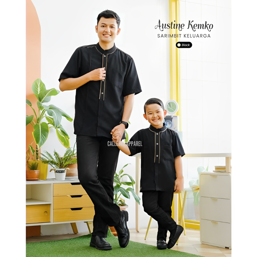 Koko Pria Lengan Pendek Couple Dewasa dan Anak Terbaru | Baju Koko Couple Keluarga Model Terbaru