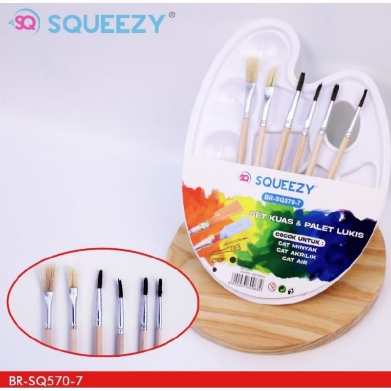 

Set Kuas Cat Air / Painting Brush / Kuas Lukis Squeezy lsi 6 Pcs