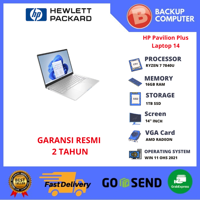 HP Pavilion Plus Laptop 14-ey0013AU RYZEN 7 7840U 16GB RAM