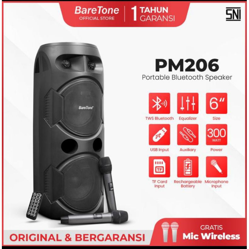 speaker portable baretone pm 206 / pm206 original