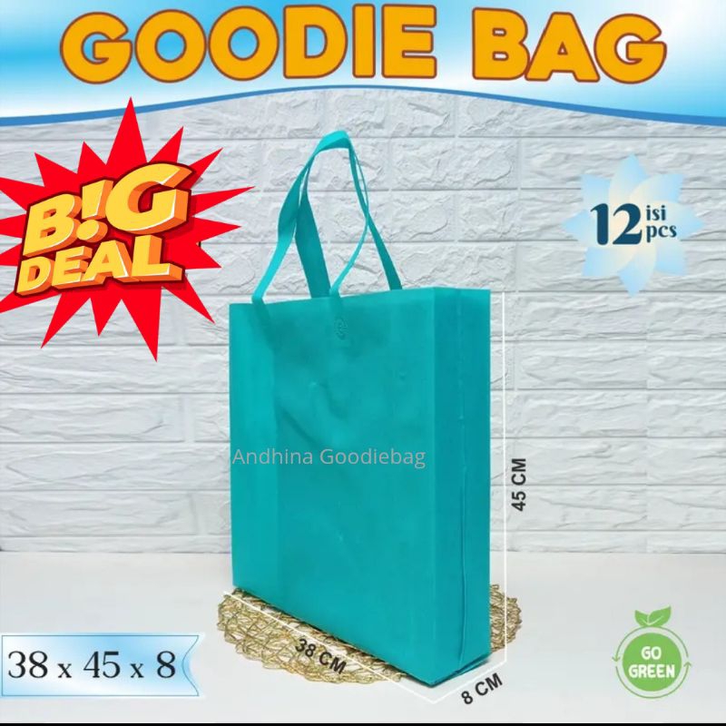 

Isi (12PCS)Tas Spunbond HLS 38x45x8 Tas Belanja / Tas Spunbond