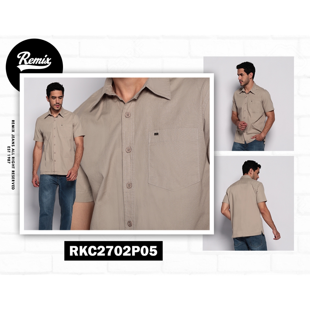 Remix Jeans Kemeja Regular Tangan Pendek ST C2705E