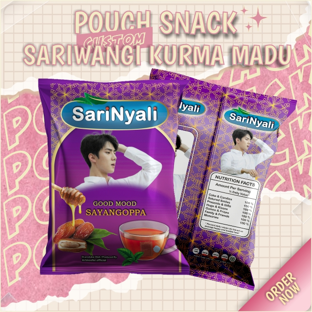 

Snack Pouch Jumbo Custom Sariwangi Kurma madu
