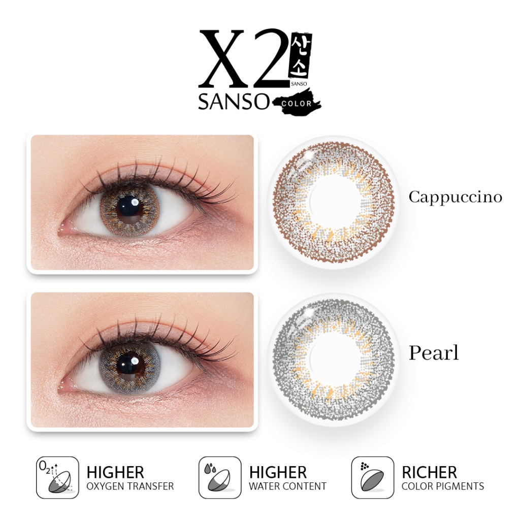 X2 Sanso Color - Cappuccino | Pearl | X2 Softlens | Soflens Brown | Soflens Grey | Soplen Wedding