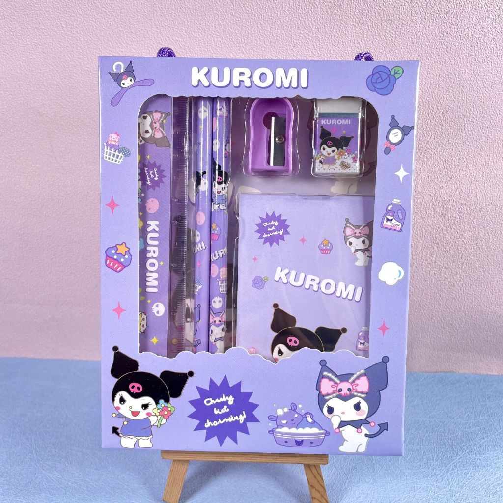 

PENSIL SET KUROMI CHINAMOROL MELODI - SET ALAT TULIS 6IN1 dan 7in1MOTIF ATK Set Kuromi and Friends