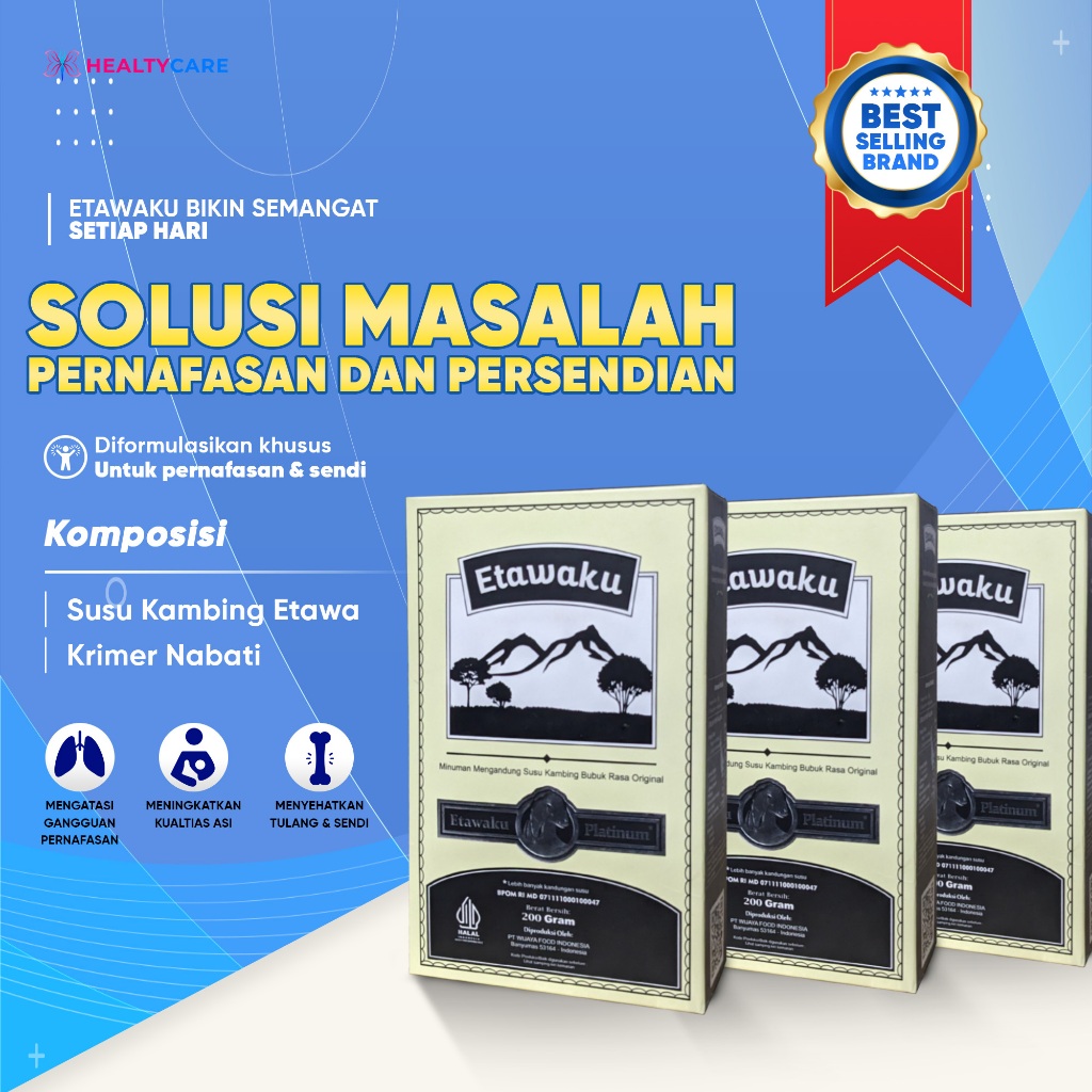 

Etawaku Platinum [Paket 3 Box] - Susu Kambing Etawa Atasi Sesak Nafas, Batuk Menahun & Asma