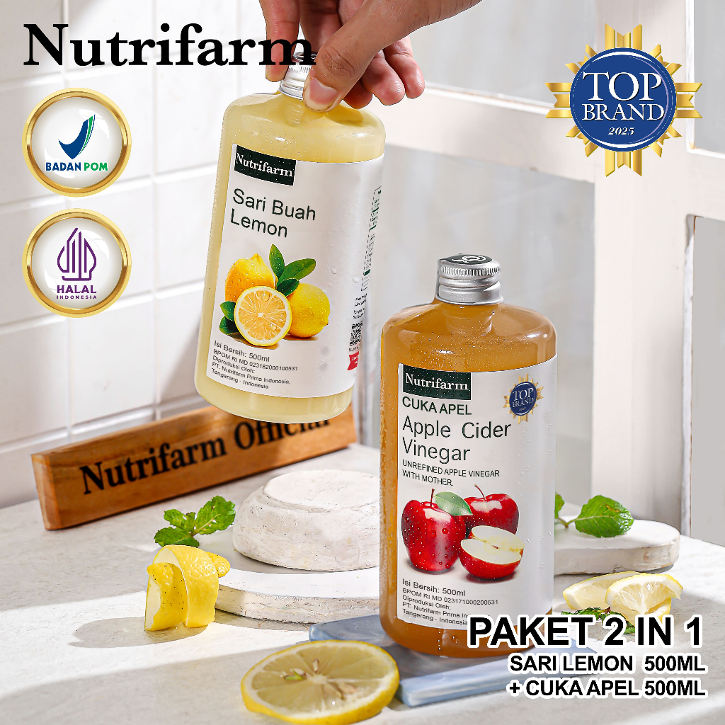 

Nutrifarm Cuka Apel Sari Lemon Paket 2 In 1 500ml