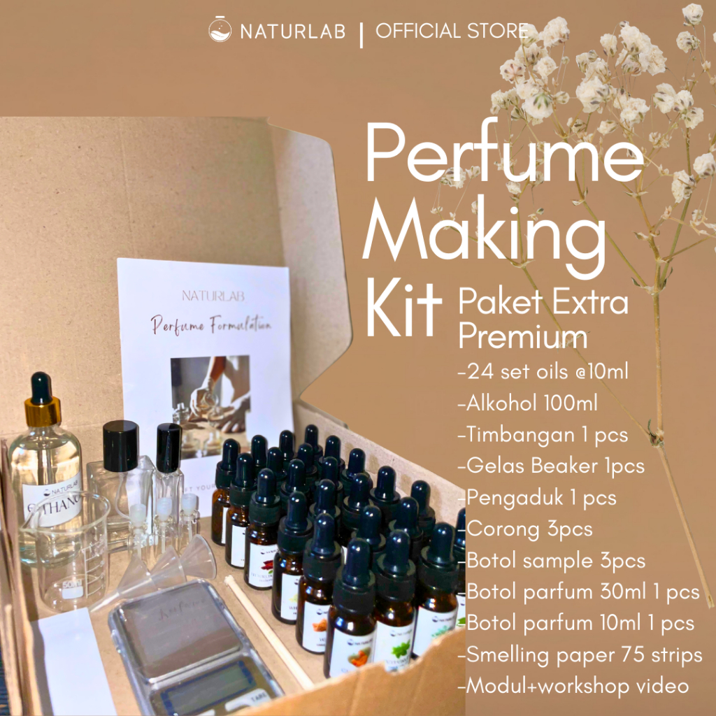 PERFUME MAKING KIT NATURLAB |STARTER PACK UNTUK USAHA PARFUM | 24 OILS | PAKET BISNIS PARFUM RACIKAN