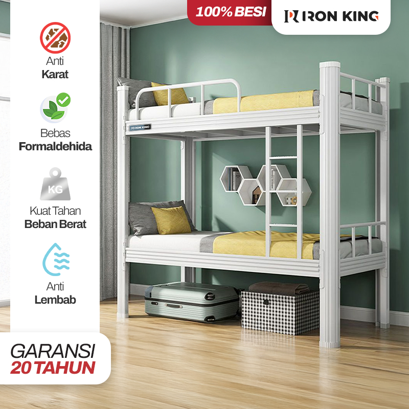 Iron King Ranjang Tingkat Besi Dipan Kasur Tingkat Ranjang Besi Minimalis Ranjang Dipan Full Besi