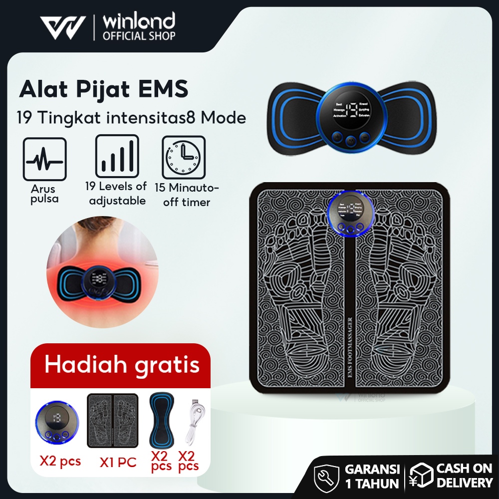 Winland Alat Pijat Punggung & Kaki Alat Pijat Elektrik Terapi EMS Pijat Kaki Pad Mat Original