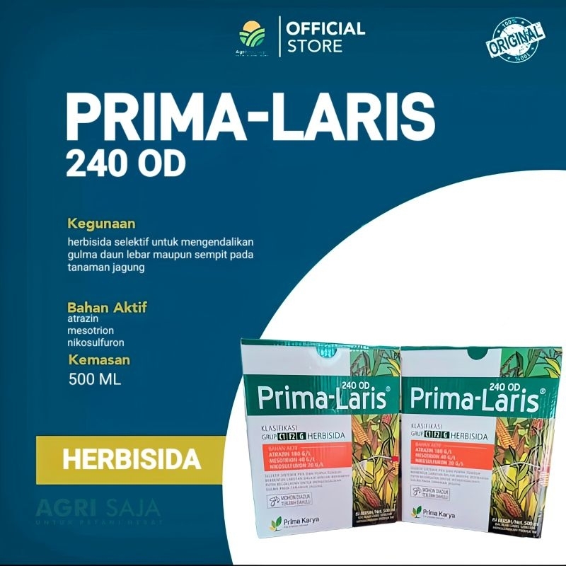 Herbisida selektif PRIMA LARIS 500ML selektif tanaman jagung obat matun Prima Karya