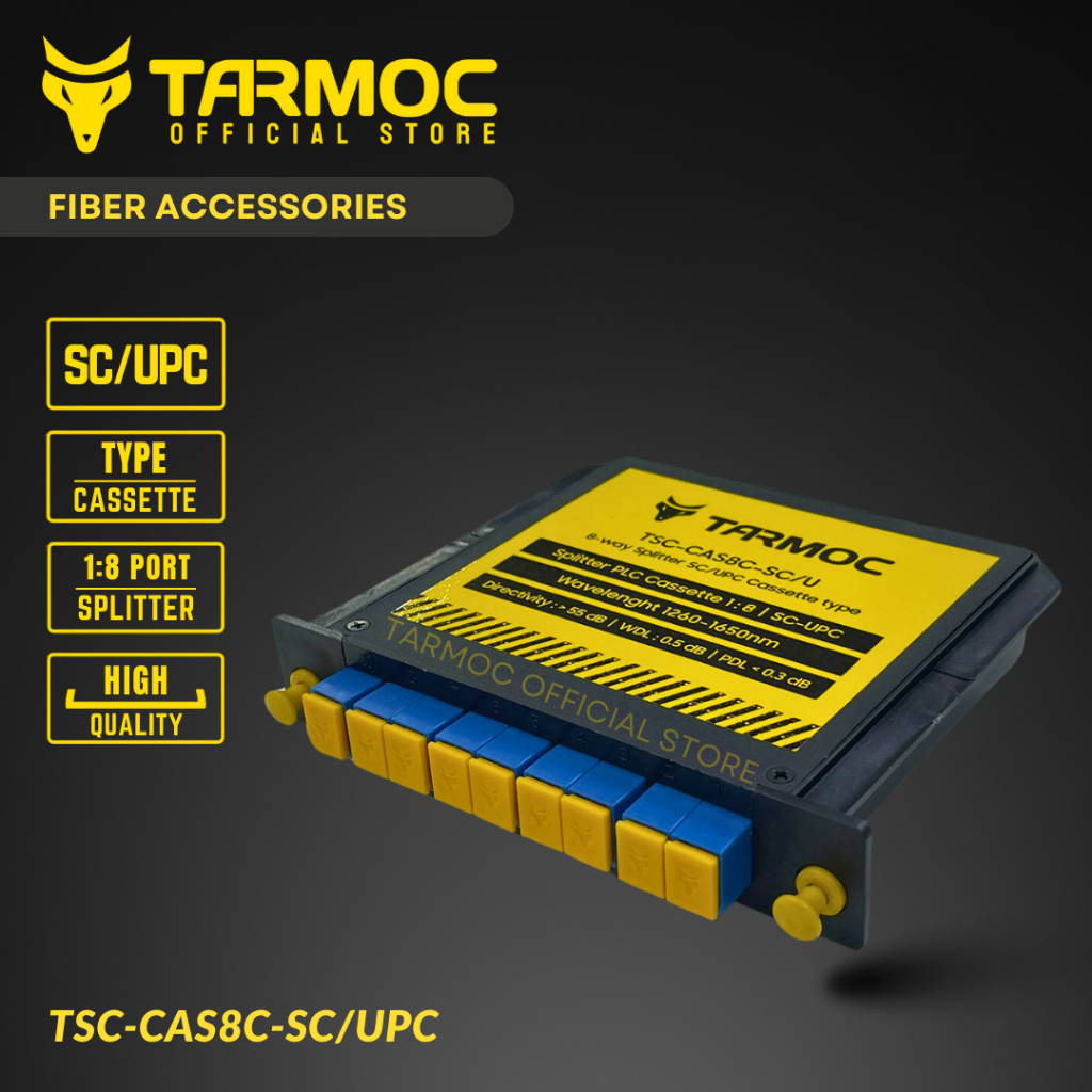 Tarmoc TSC-CAS8C-SC/U | Fiber Optic Splitter PLC 1:8 SC/UPC Cassette Box