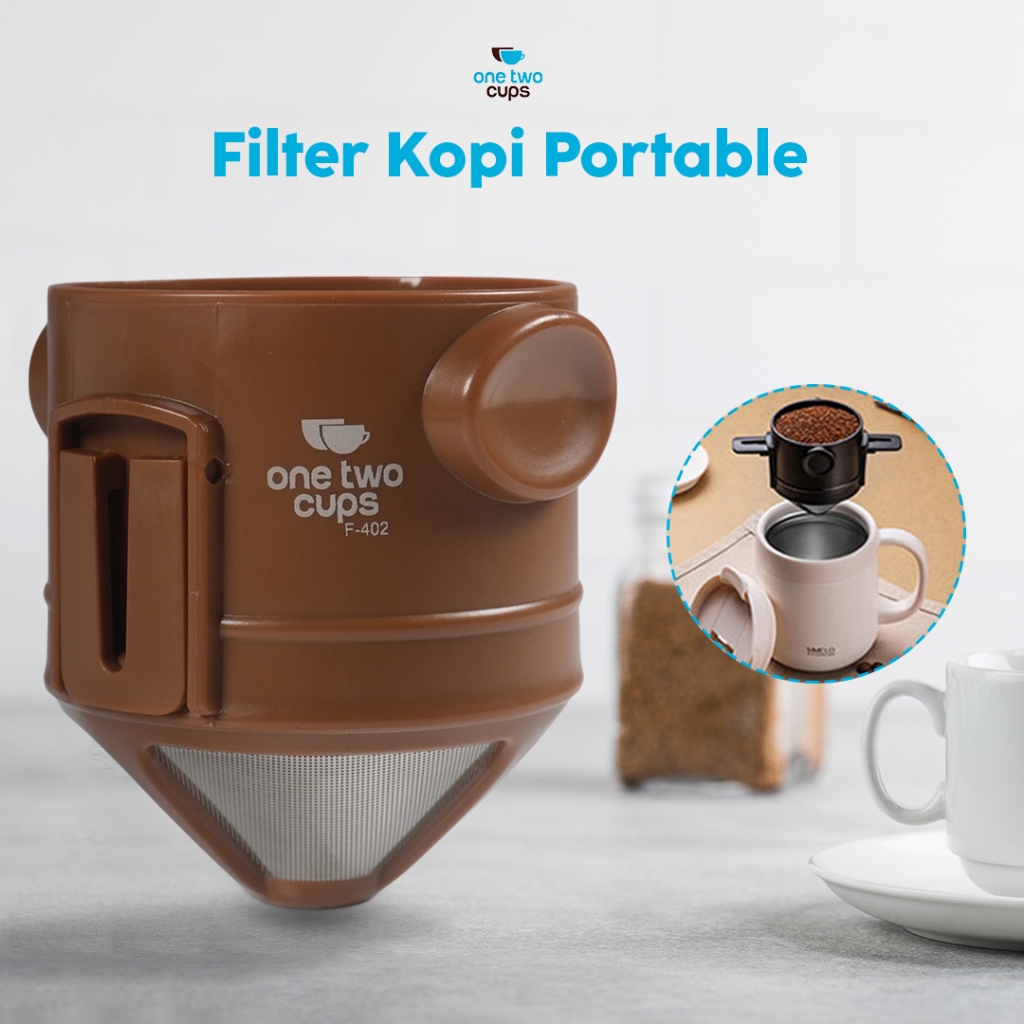 Portable Coffee Filter Pour Over V60 Brown / V60 Dripper Portable / Filter Penyaring Kopi Portable