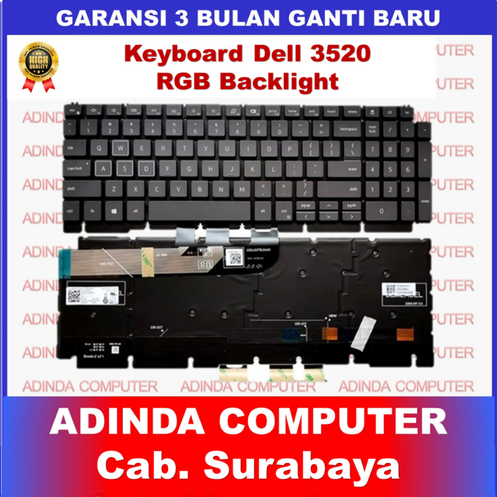 Keyboard Dell Latitude 3520 3530 E3520 Inspiron 15 3510 3511 3525 5510 5515