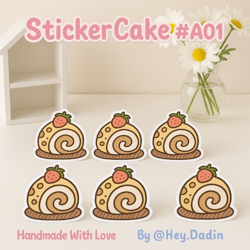 

Sticker Kue Gemoy Handmade Sticker Kode A01 Cocok untuk Laptop, HP & Journal