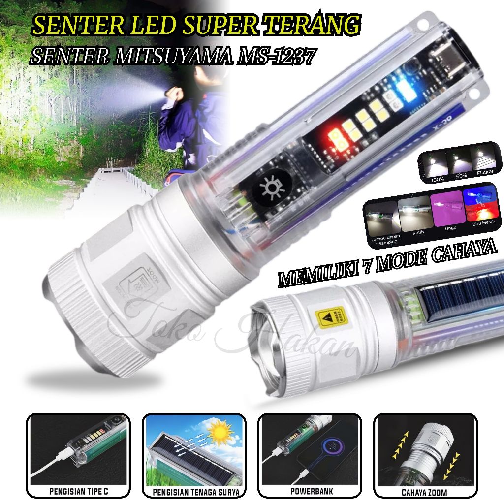 senter led super terang Mitsuyama MS-1237 senter super terang senter terang banget MS 1237 tahan 10 
